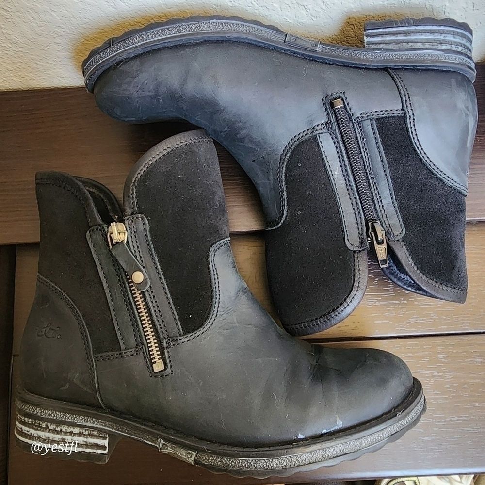 Bos. & Co .STRIVE BLACK ZIP UP ANKLE BOOTS 37 - Picture 8 of 9